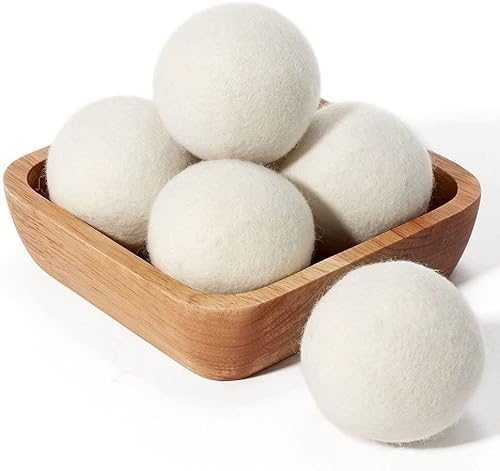 Wool Dryer Balls | Natural Fabric Softener, Reduces Drying Time, Pack of 6 Large