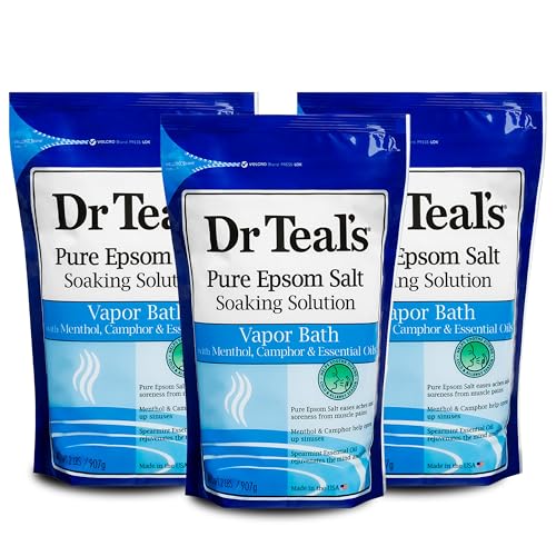 Epsom Salt | Vapor Bath with Menthol & Camphor, 2 lbs (Pack of 3)