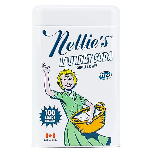 Nellie's Laundry Soda - Concentrated Laundry Detergent Powder - 100 Load - Gentle on Skin and Environment - Fragrance-Free