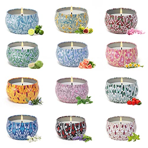 Scented Candle Set | 12 Pack, 2.5 oz, Natural Soy, Aromatherapy