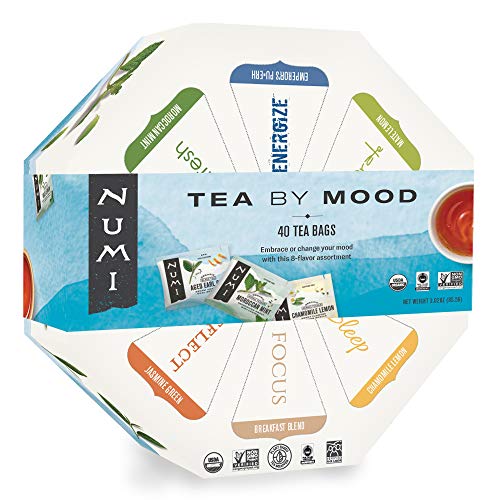 Tea Gift Set | 40 Bag Assortment, Organic Black, Pu-erh, Green, Rooibos & Herbal