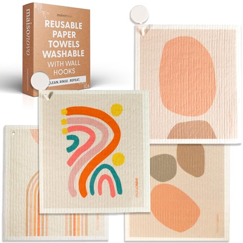 Reusable Paper Towels | Washable, Modern Pack of 4