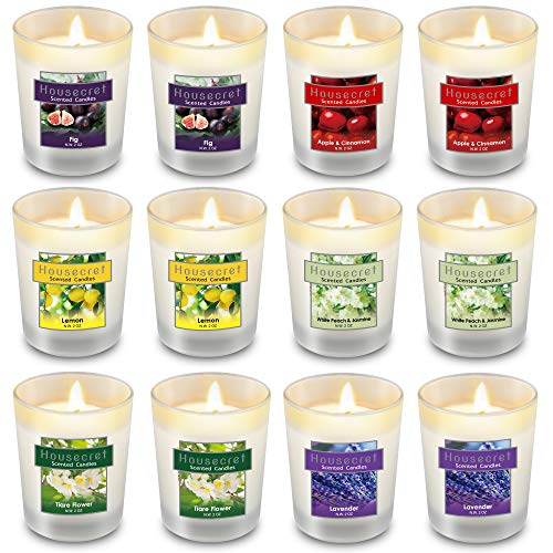 Scented Candle Gift Set | 12 Pack, 6 Fragrances, Aromatherapy Soy Wax