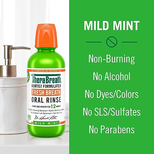 Mouthwash | Mild Mint Flavor, Alcohol-Free, 16 fl oz (2-Pack)