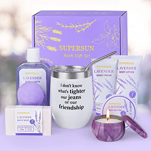 Bath and Body Set | Lavender Scent, Gift Basket for Women