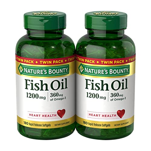 Fish Oil Softgels | 1200 mg, Supports Heart Health, 360 Count, Twin Pack