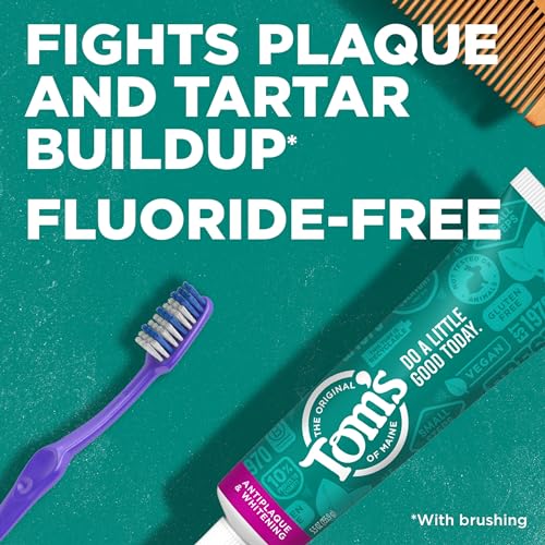 Toothpaste | Fluoride-Free, Antiplaque & Whitening, Peppermint - 5.5 oz (Pack of 2)