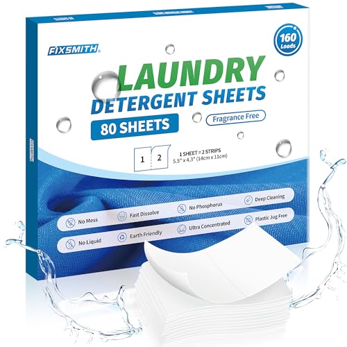 Laundry Detergent Sheets | Fragrance Free, 160 Loads (80 Sheets), Eco-Friendly