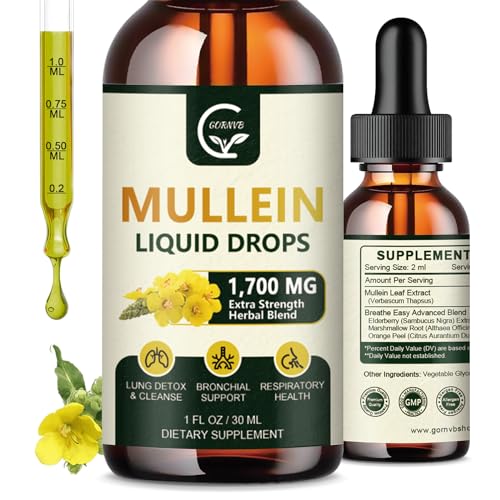 Herbal Supplement | Mullein Drops, 2 Pack, 1 fl oz each, Respiratory Support