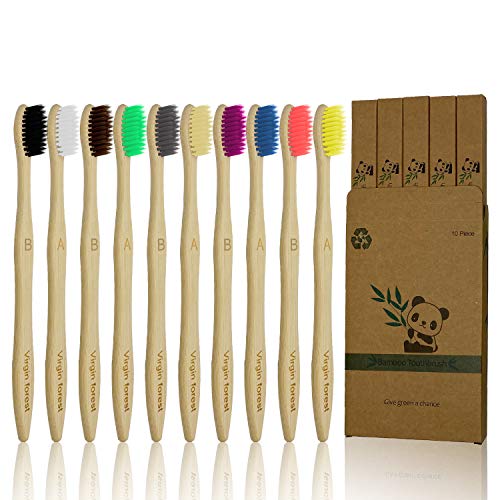 Bamboo Toothbrush | 10 Pack, Soft Bristles, Biodegradable