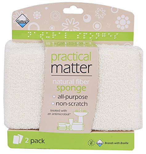 Cleaning Sponge | Organic Cotton Fiber, Non-Scratch, 6 Count Value Pack