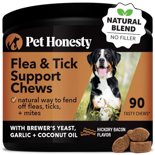 Flea and Tick Prevention Chews | Natural Ingredients, Bacon Flavor - 90 Count