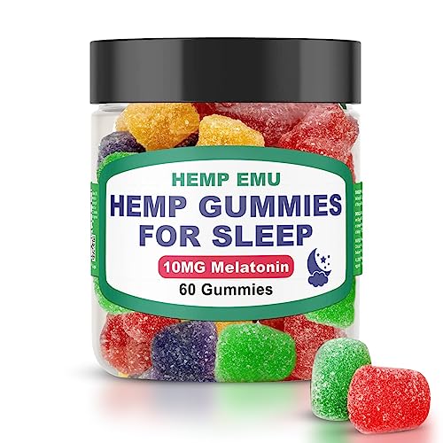 Hemp Gummies for Sleep | 10mg Melatonin, 60 Count, Fruit Flavored