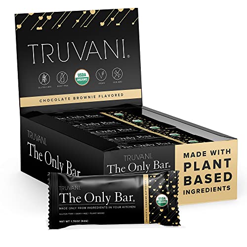 Plant Based Snack Bars | 7g Protein, 12 Pack, Chocolate Brownie, Organic, Vegan, Gluten Free