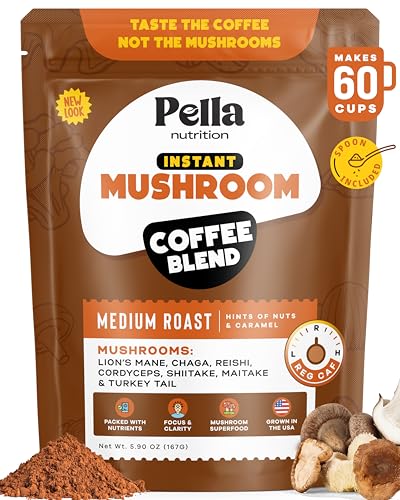 Instant Coffee | Organic, 60 Servings, 7 Superfood Mushrooms