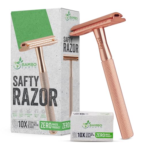 Double Edge Safety Razor | Eco-Friendly, 10 Platinum Coated Blades Included