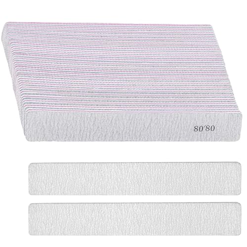 Nail File Set | 21 Pcs, 80/80 Grit, Double Sided, Professional for Natural & Acrylic Nails