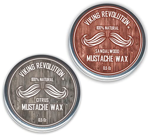 Mustache Wax | Strong Hold, 2 Pack, Citrus & Sandalwood