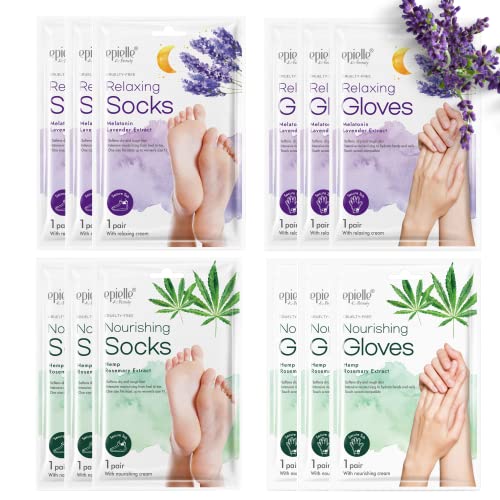 Moisturizing Gloves & Socks Set | Lavender Scent, 12 Pack, Spa Gift