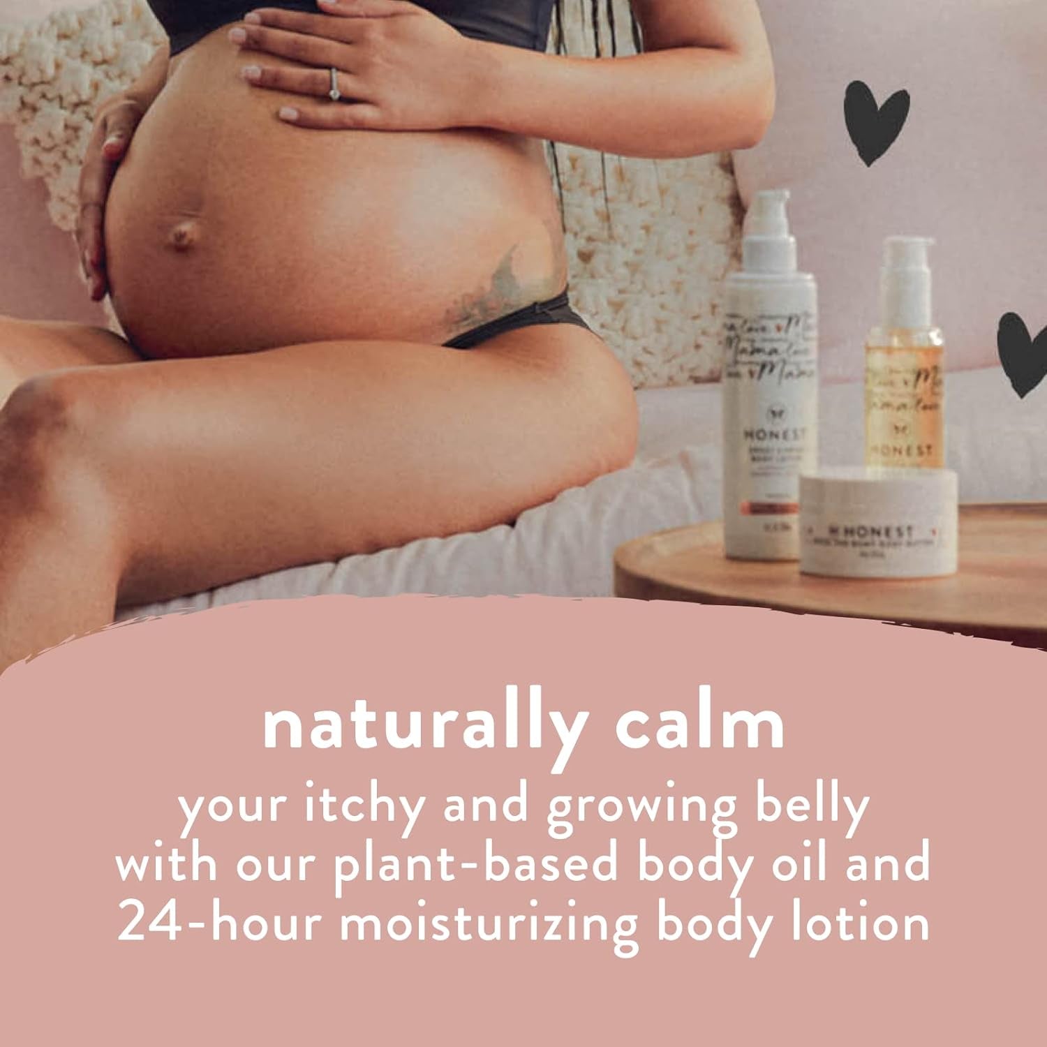 Honest Mama Body + Belly Bump Love Bundle | Moisturizing, Plant-Based Oil + Stretch Mark Butter Cream