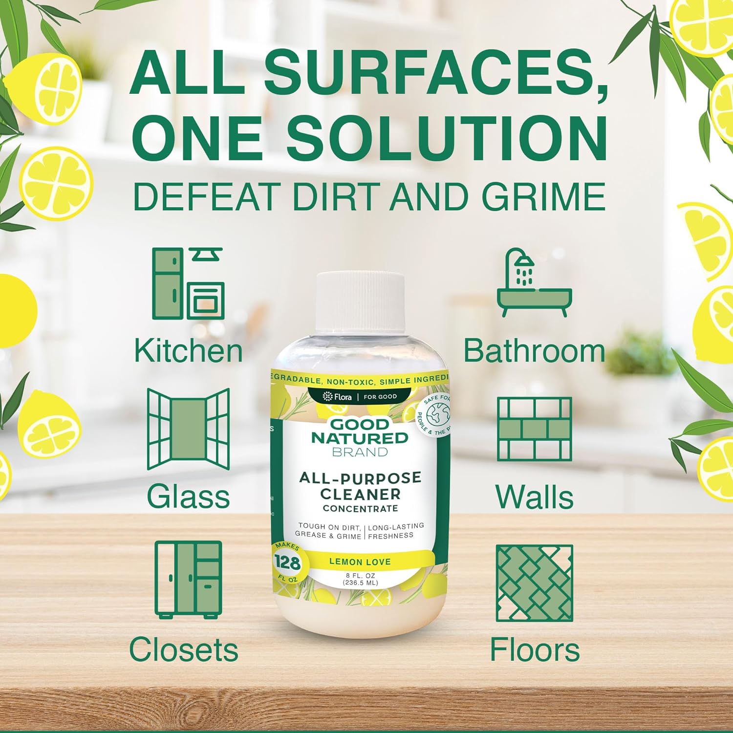 All-Purpose Cleaner Concentrate - Lemon Love | 8 fl oz makes 128 fl oz