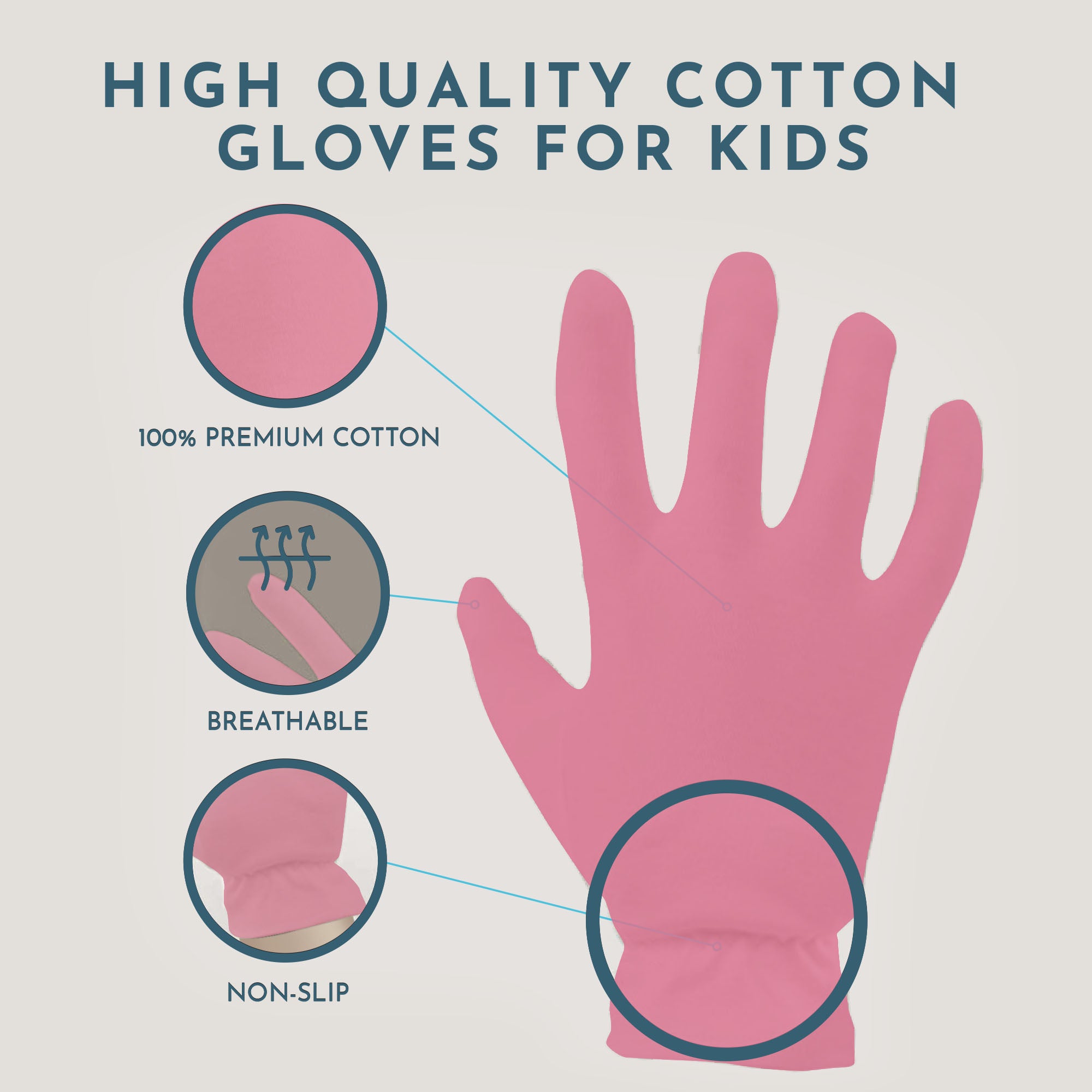 Cotton Moisturizing Gloves - Kids