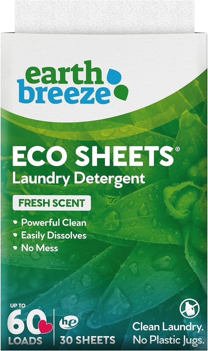 Laundry Detergent Sheets | Fresh Scent, Eco-Friendly, 30 Sheets, 60 Loads