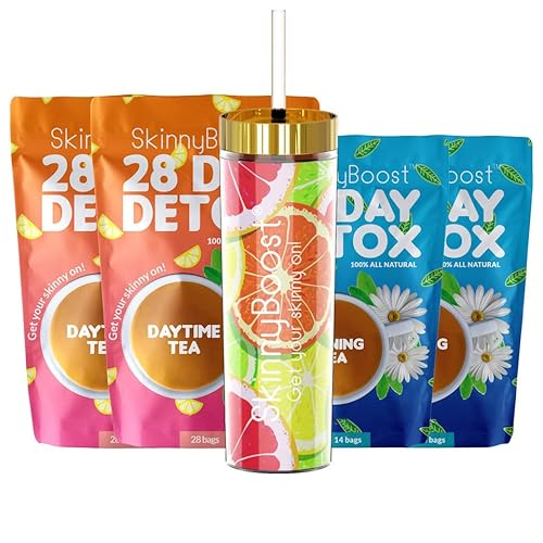 Detox Tea Kit | 2 Daytime Teas (28 Bags), 2 Evening Teas (14 Bags), Non-GMO, Vegan