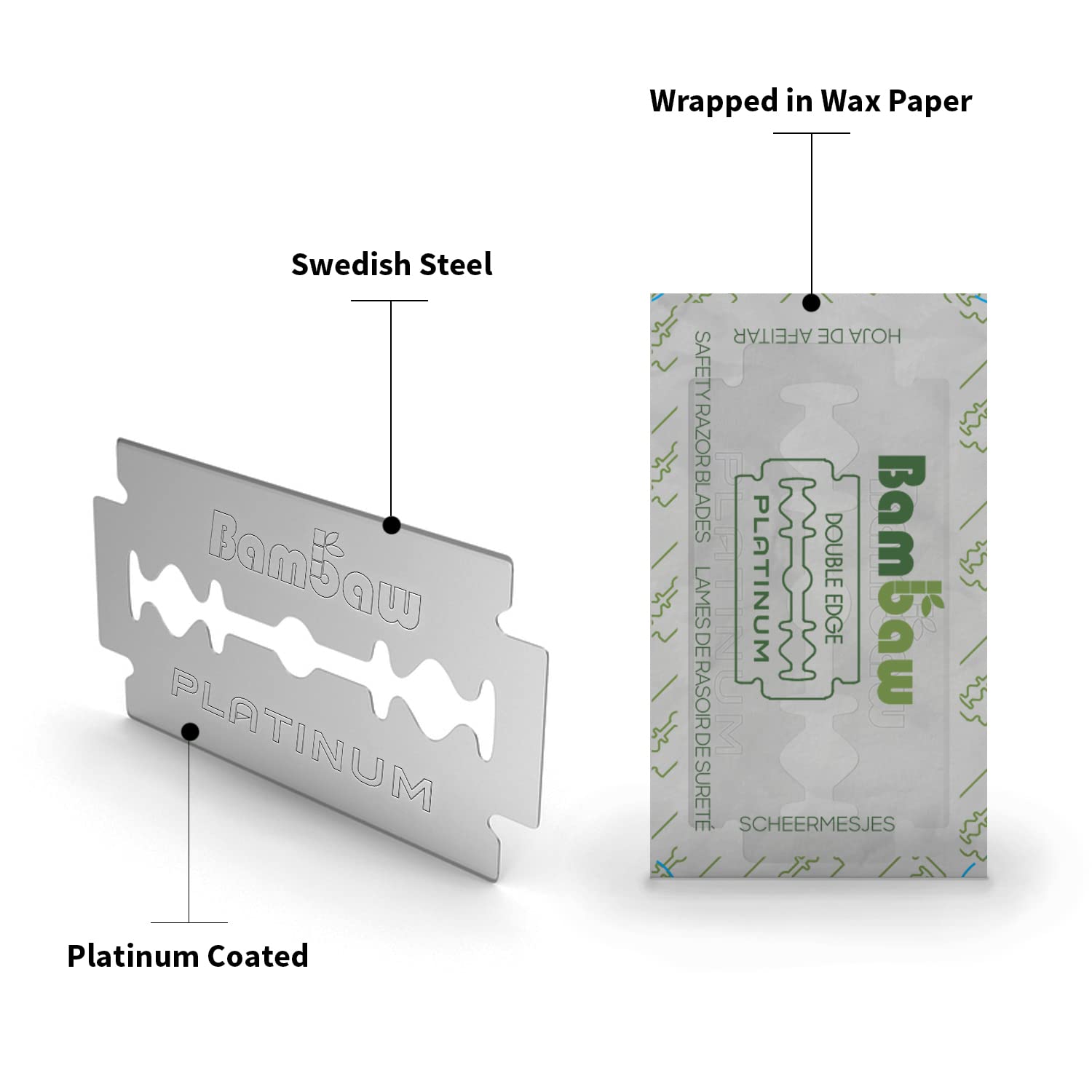 Safety Razor Blades | Swedish Steel, (3x100) Pack, 54-72 Months Supply