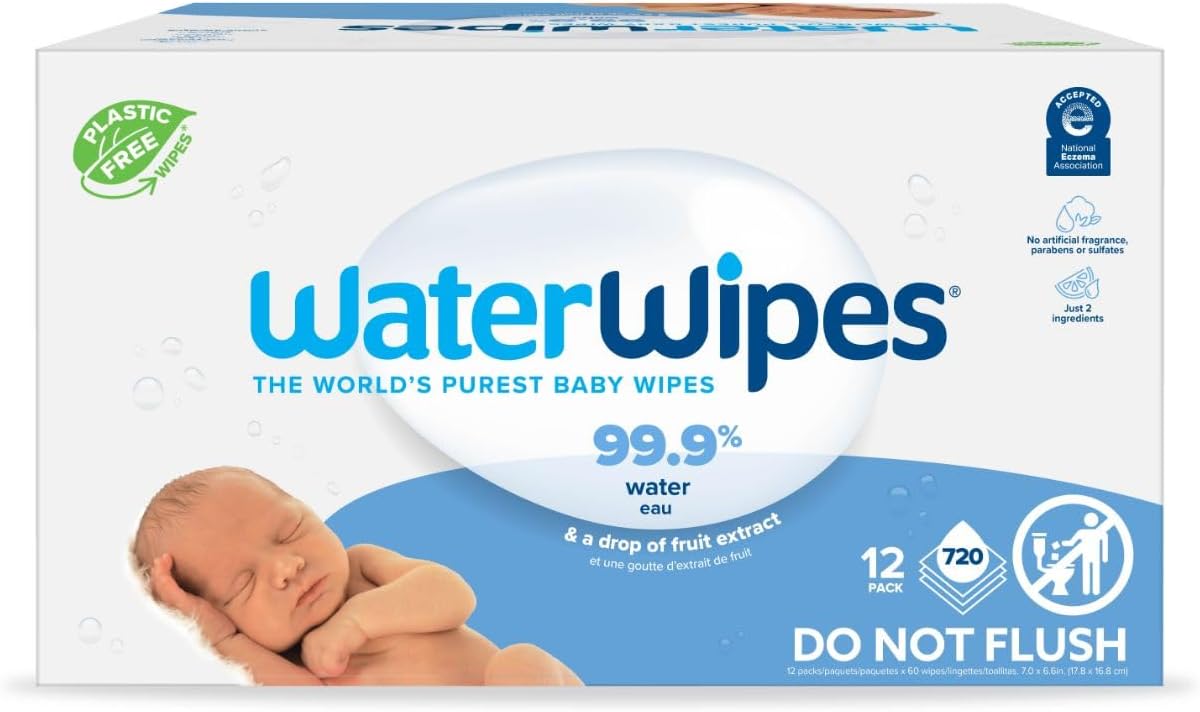 Baby Wipes | Plastic-Free, 99.9% Water, 60 Count