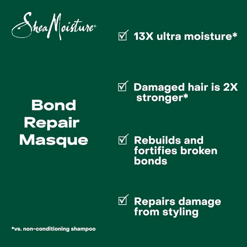 SheaMoisture Bond Repair Masque Amla Oil to Strengthen and Moisturize Hair with Restorative HydroPlex Infusion 11 oz