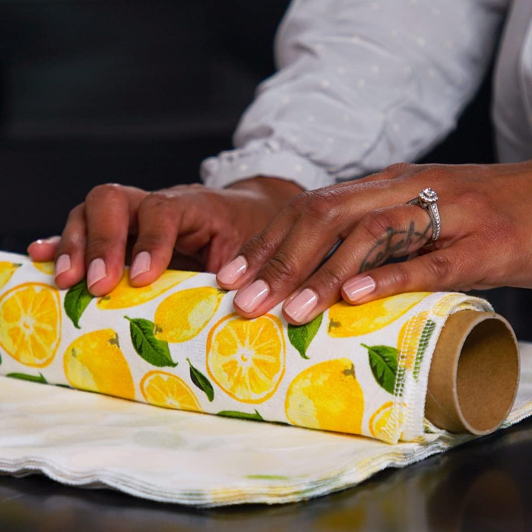 Reusable Paper Towels Roll | Lemons, 12 Towels