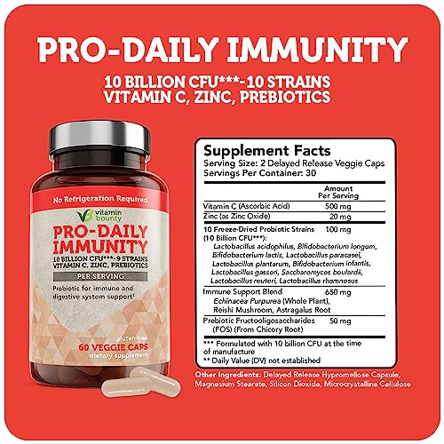 Probiotic Capsules | 10 Billion CFU, Digestive Health, Immune Support, 60 Count