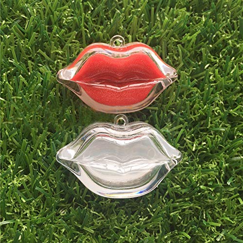 Cosmetic Container | 20 Pcs, Clear Lip Shape, Refillable, Plastic