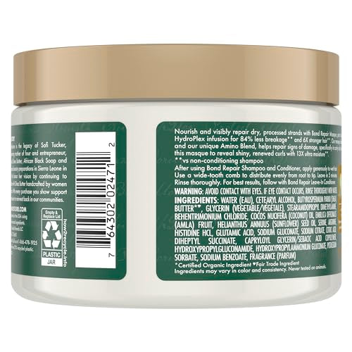 SheaMoisture Bond Repair Masque Amla Oil to Strengthen and Moisturize Hair with Restorative HydroPlex Infusion 11 oz