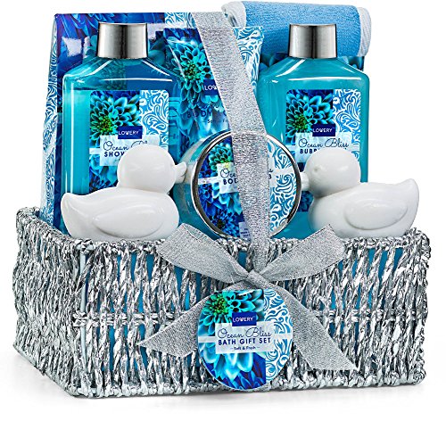 Bath and Body Set | 9 Piece Gift Basket, Heavenly Ocean Bliss Scent