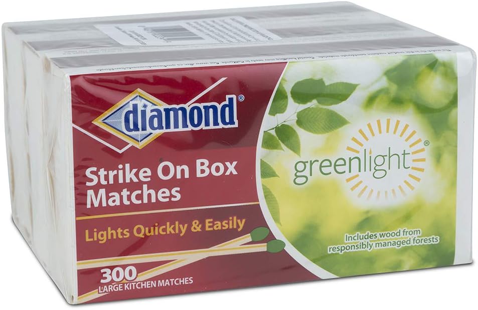 Wooden Matches | Strike On Box, 300 Count, 3 Pack