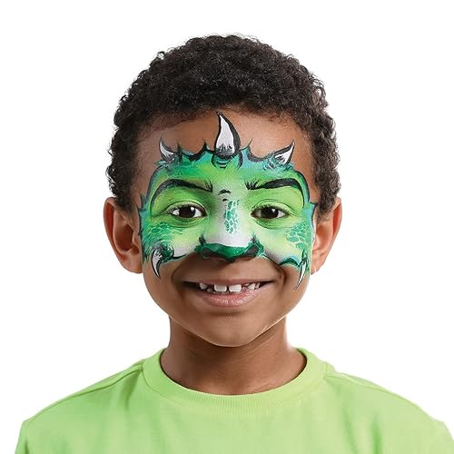 Eco-Kids Deluxe Face Paint Kit - Includes 10 Colors & 2 Applicators - Bold Coverage & Fine Lines - Easy To Apply & Remove - Safe Non-Toxic, Lip & Eye Area Approved - Halloween & Dress-Up - Kids-Adults