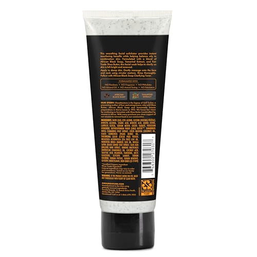 SheaMoisture Facial Wash and Scrub African Black Soap for Blemish Prone Skin to Clarify Skin 4 oz