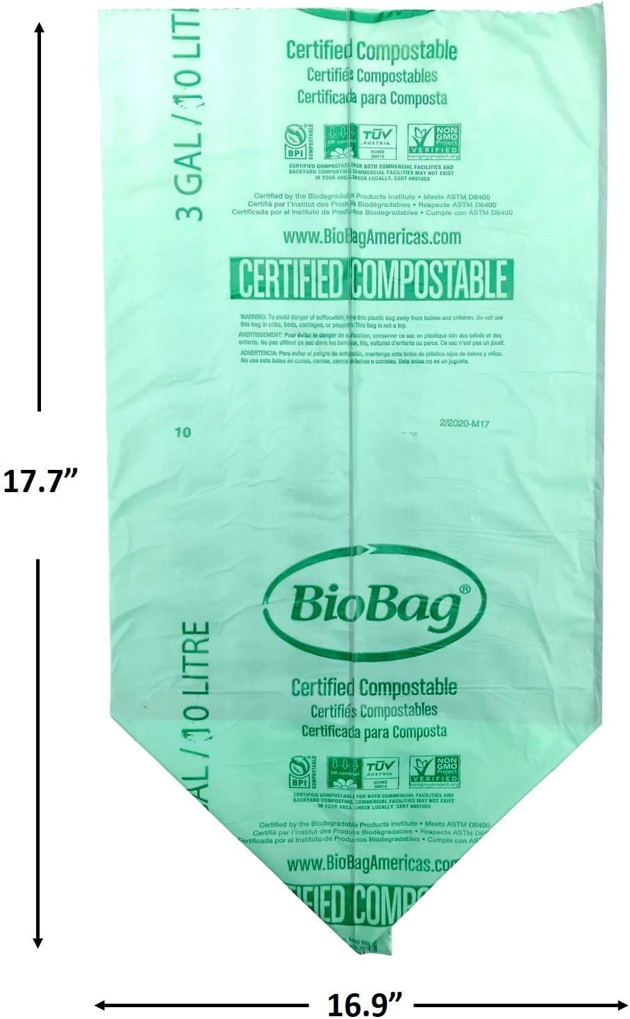 Compostable Bag | 3 Gallon, 100 Total Count