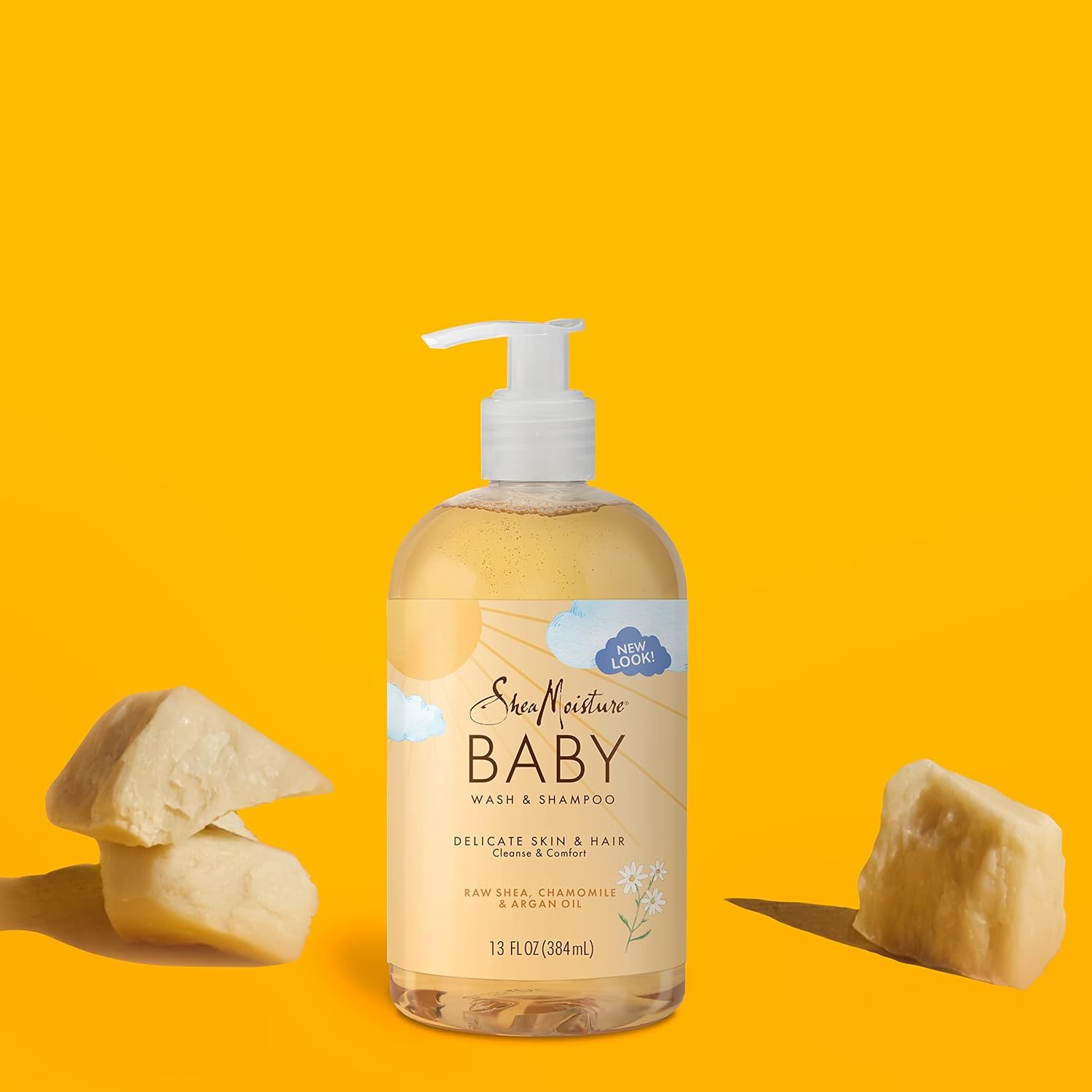 Baby Shampoo & Body Wash | Raw Shea, Chamomile, Argan Oil, 13 fl oz