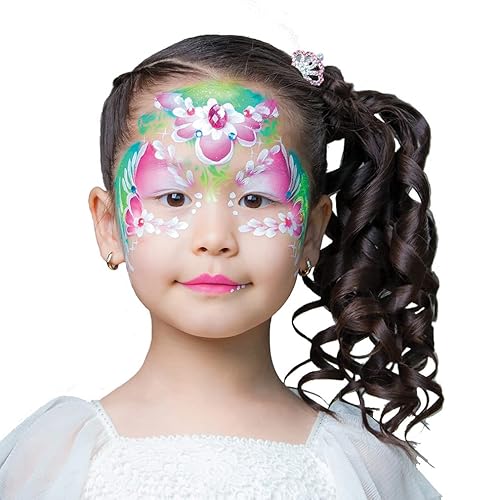 Eco-Kids Deluxe Face Paint Kit - Includes 10 Colors & 2 Applicators - Bold Coverage & Fine Lines - Easy To Apply & Remove - Safe Non-Toxic, Lip & Eye Area Approved - Halloween & Dress-Up - Kids-Adults