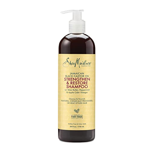 SheaMoisture Strengthen and Restore Shampoo for Damaged Hair Strengthen & Grow to Cleanse and Nourish 24 oz