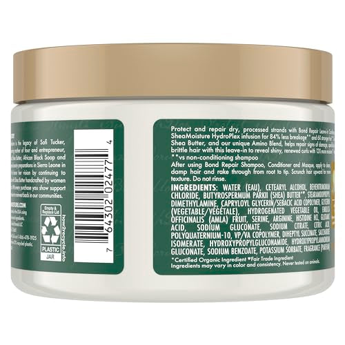 SheaMoisture Bond Repair Leave-In Conditioner Amla Oil to Strengthen and Repair Curls with Restorative HydroPlex Infusion 11 oz