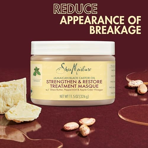 SheaMoisture Jamaican Black Castor Oil Treatment Masque Jamaican Black Castor Oil For Dry Hair Paraben Free Hair Mask 11.5 oz