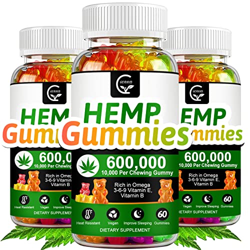 Hemp Gummies | Extra Strength, 600,000 mg, 3 Pack - Stress, Sleep, Mood Support