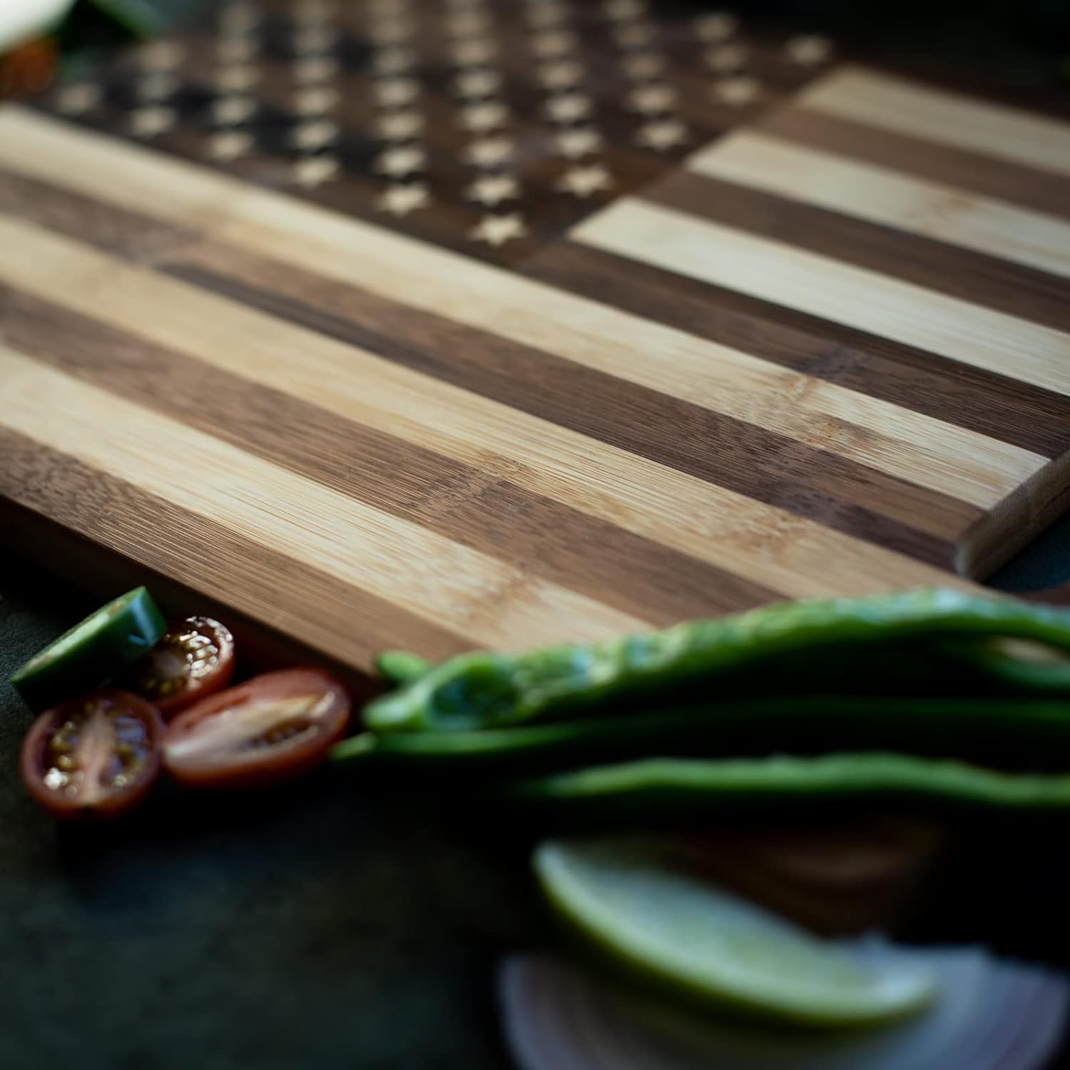 American Flag Cutting Board | Bamboo Wood, 9.75x13.75, Decorative and Functional