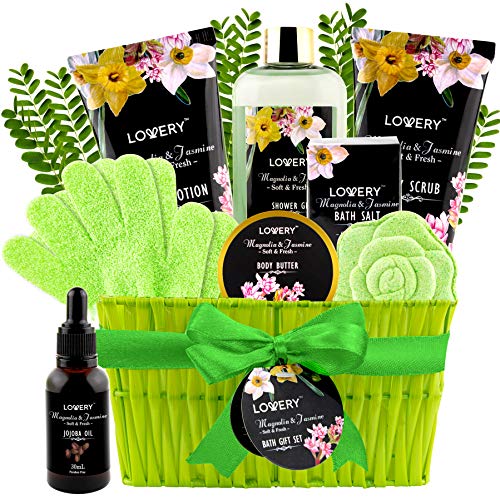 Bath and Body Set | Magnolia & Jasmine, Includes Shower Gel, Lotion, Body Butter, Bath Bomb