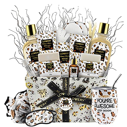 Bath Gift Basket | Honey Almond Scent, 21 oz, Includes Bath Essentials