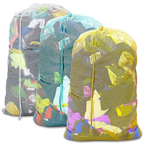 Laundry Bag | Heavy Duty, 24" x 36", 3 Pack, Drawstring Closure